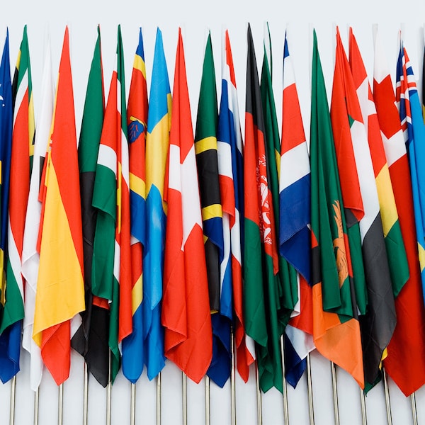 Global Flags Unlimited United Nations Indoor Nylon Flag Set 3'x5